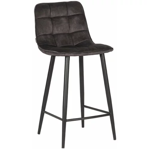 LABEL51 Antracitno sive baršunaste barske stolice u setu 2 kom 94 cm Jelt –
