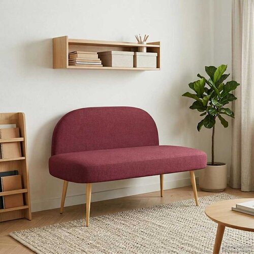  Oblikovana klupa s naslonjačem boja crnog vina 110 x 60 x 76 cm Cijene