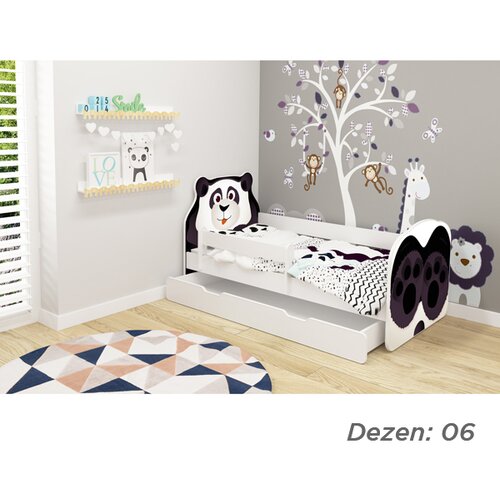 Olimp Sport krevet za decu animals 140X70 cm sa fiokom white acma 6 dezena Slike
