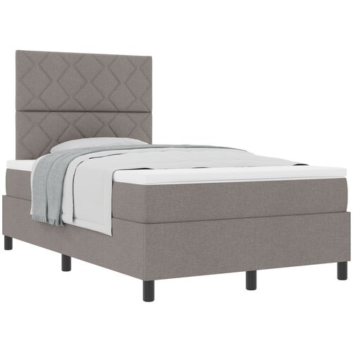 VidaXL Box Spring krevet s madracem Taupe Mali Dupli Tkanina Slike