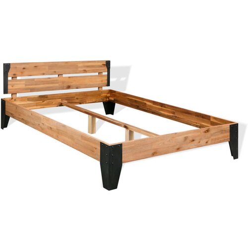  Okvir za krevet od masivnog bagremovog drva i čelika 152x203 cm Cijene