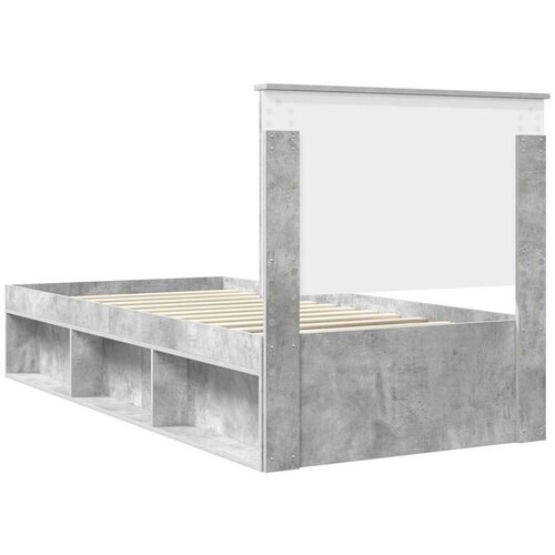 Okvir za krevet Beton 90 x 200 cm Čvrsto borovo drvo Slike