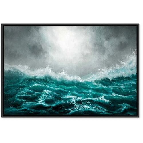  Slika - Restless Ocean (1 Part) Wide 90x60 U crnom drvenom okviru Cijene