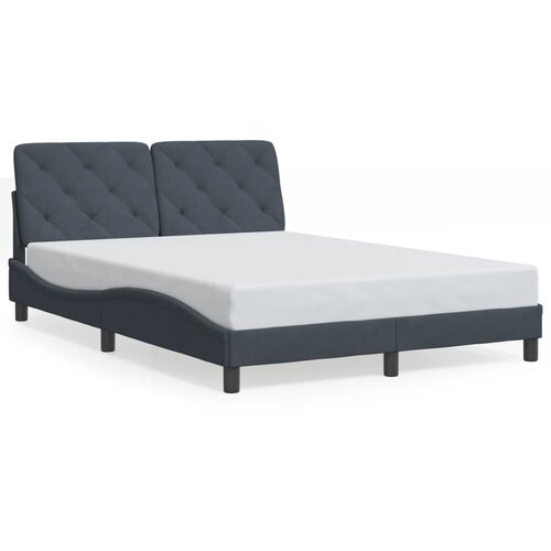 Maison Chic Posteljni okvir - Dvoposteljna postelja - Zakonska postelja brez vzmetnice temno siv 140x190 cm žamet-J12928, (21765134) Slike