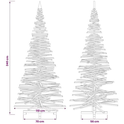  Drveno božićno drvce KOTKA 240 cm Masivna borovina - 240 cm Smeđa zavr&amp;scaron;na obrada Slike