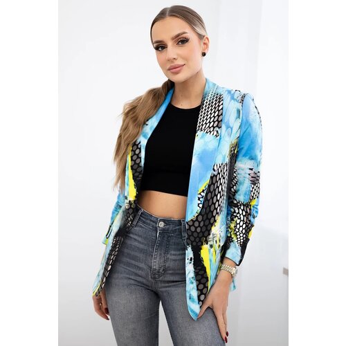 Turecki Cotton jacket with a colorful print blue Cene