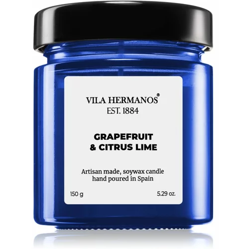 Vila Hermanos Apothecary Cobalt Blue Grapefruit & Citrus Lime mirisna svijeća 150 g
