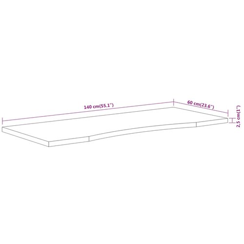  Ploča za radni stol 140x60x2,5 cm pravokutna od drva bagrema Slike