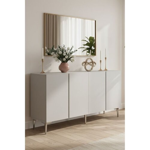Hanah home komoda Poli 150, 150 cm, bela / srebrna Cene