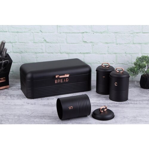 Berlinger Haus set kutija za hleb i posude za začine 4 dela black rose collection Cene