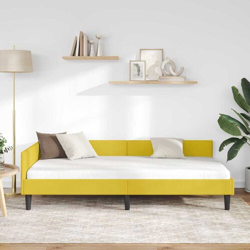  Kutni okvir kreveta s uzglavljem Žuta 90 cm x 200 cm Bar&amp;scaron;un Slike