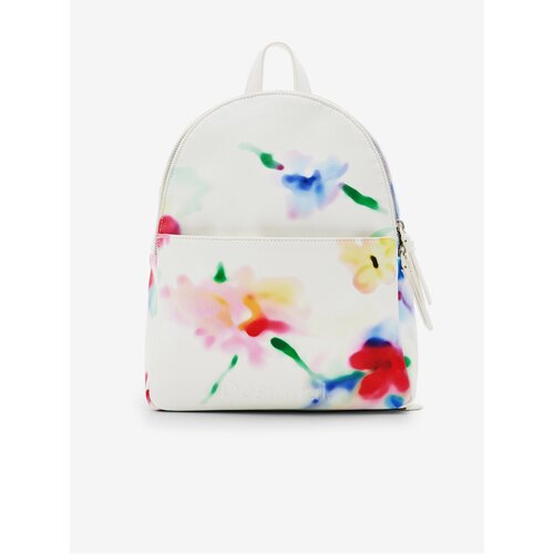 Desigual Women's White Floral Backpack Liquidflower Mombasa Mini - Women Cijene