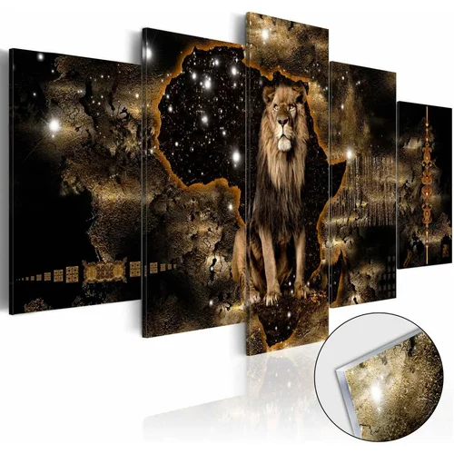 Slika na akrilnom staklu - Golden Lion [Glass] 100x50