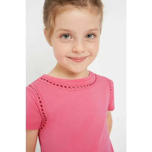 Mayoral Otroška bombažna kratka majica roza barva