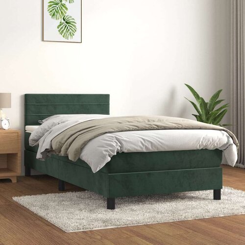 Box spring krevet s madracem tamnozeleni 100x200 cm bar&amp;scaron;unasti Slike