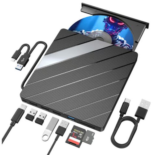 VYZIO Zunanji optični pogon z USB razdelilnikom (CD/DVD bralnik in zapisovalnik), prenosni večnamenski | LAPDISC, (5000218642) Cene