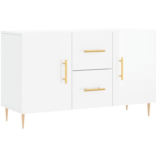 VidaXL Komoda visok sijaj bela 100x36x60 cm inženirski les, (20806404) Slike