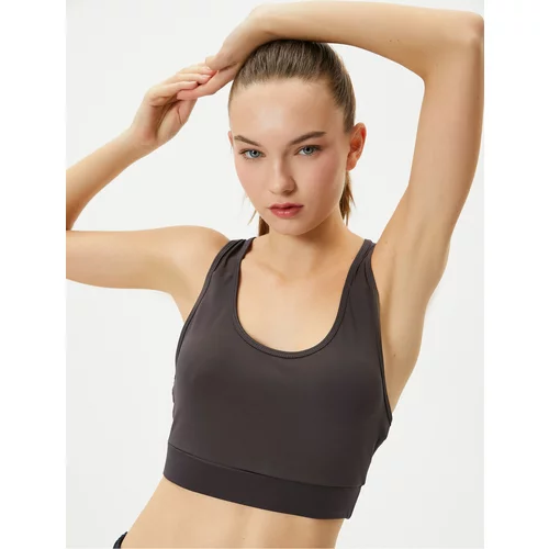 Koton Slim Fit Sports Bra with Tulle Back and Pocket Detail