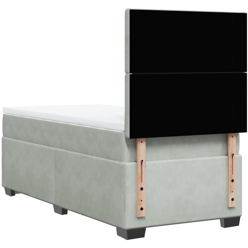 Box spring krevet s madracem svjetlosivi 80 x 200 cm bar&amp;scaron;unasti Slike