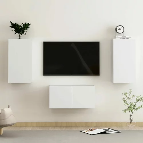 vidaXL 3-dijelni set TV ormarića bijeli od iverice