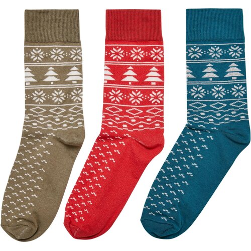 Urban Classics Accessoires Norwegian Pattern Socks 3-Pack hugered/jasper/tiniolive Slike