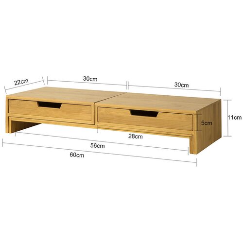 SoBuy stojalo za monitor pisalna miza organizator z 2 predali v barvi lesa v skandinavskem slogu, (20815121) Cene