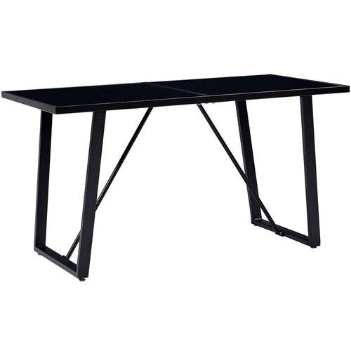 VidaXL Jedilna miza črna 140x70x75 cm kaljeno steklo Slike