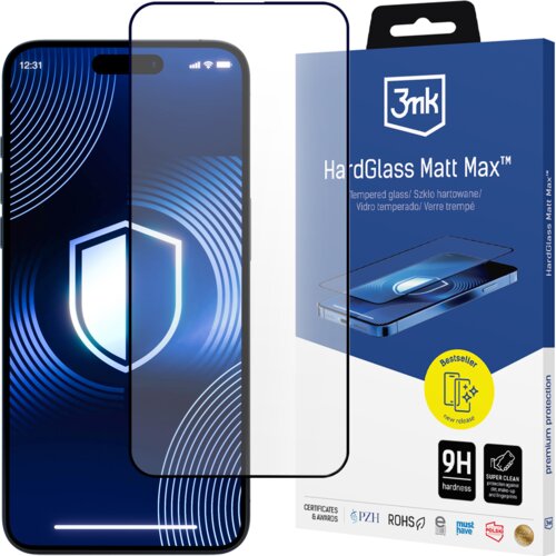 3mk HARDGLASS MATT MAX KALJENO STEKLO ZA APPLE IPHONE 15 PLUS, (21976573) Slike