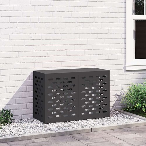 VidaXL Crna Metal 90 x 40 x 60 cm Pokrov za klima uređaj Pravokutni Slike