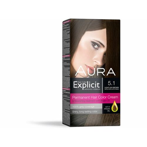 Aura boja za kosu explicit 5.1 svet. pepelj. smeđa Cene