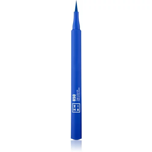 3INA The Color Pen Eyeliner črtalo za oči v obliki flomastra odtenek 850 - Blue 1 ml