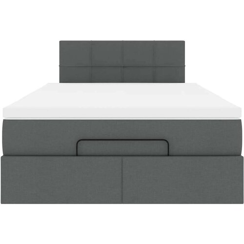 VidaXL otomanski krevet s madracem tamnosivi 120x190 cm tkanine Slike
