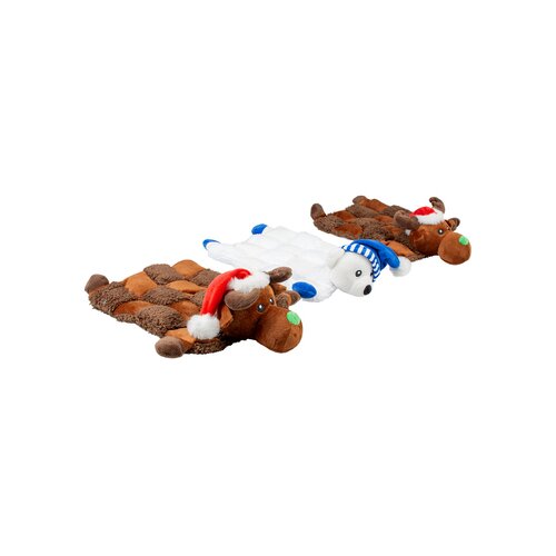 Duvo igračka za pse xmas pliš flat cuddle squeaky, meda Cene