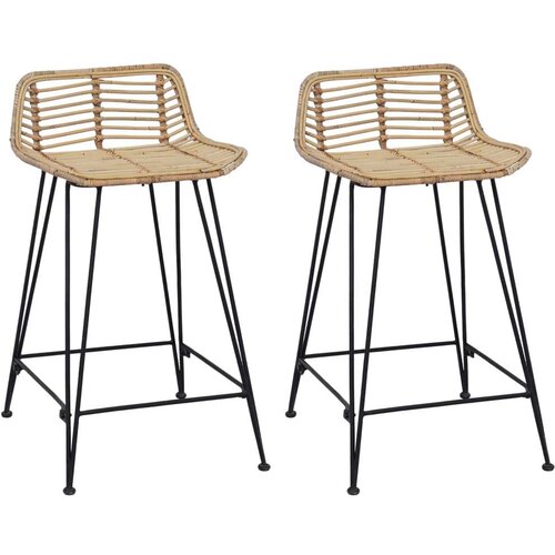 Barska stolica 2 pcs Prirodna 44 x 45 x 76 cm Ratan i Čelik Cijene
