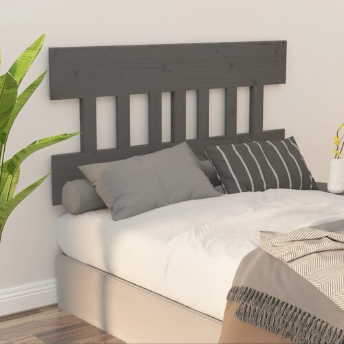  Uzglavlje za krevet sivo 153,5 x 3 x 81 cm od masivne borovine Slike