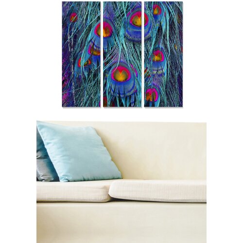 Wallity MDF142339279 multicolor decorative mdf painting (3 pieces) Cene