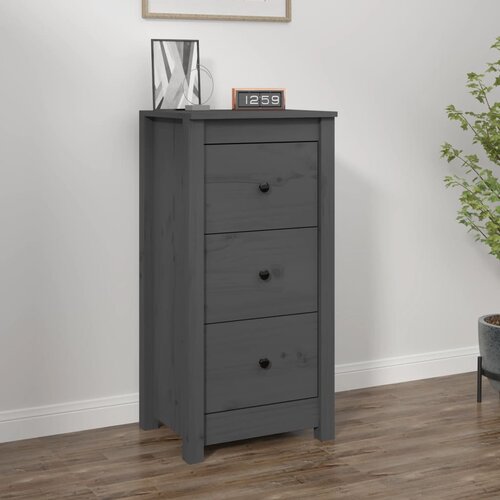The Living Store Komoda siva 40x35x80 cm trdna borovina - Komoda, (21503239) Slike
