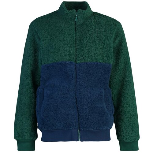 Trendyol Emerald Green Men's Regular Fit Zippered Stand Collar Thick Color Block Sweatshirt Slike