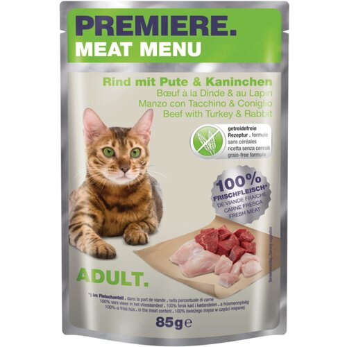 Premiere Cat Meat Menu Adult govedina, puretina i zec 85 g vrećica Cijene