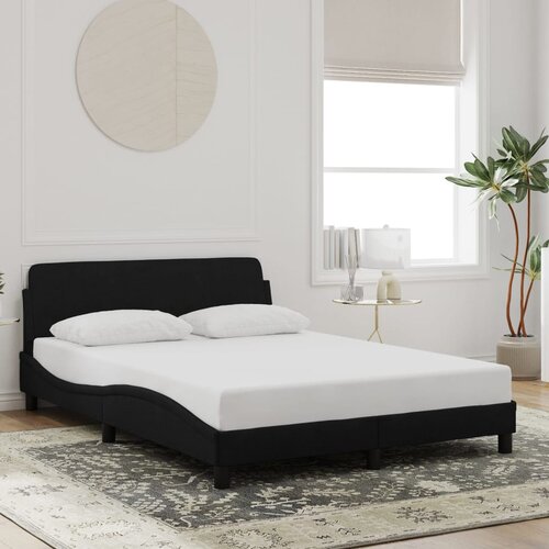 Furnova Posteljni okvir brez vzmetnice črn 140x190 cm žamet, (21938666) Slike
