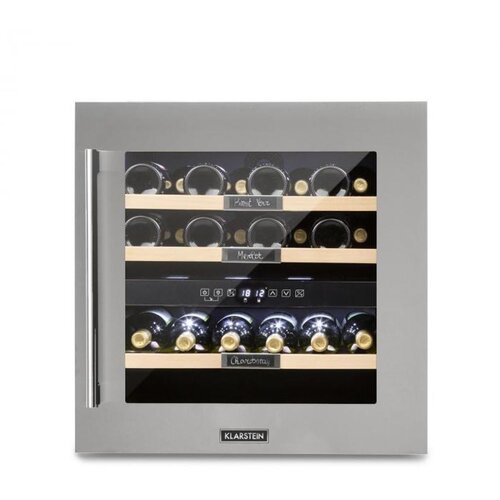 Klarstein Vinsider 36, hladilnik za vino, 2 hladilni coni, 5-22 °C, 94 l, nerjaveče jeklo Cene