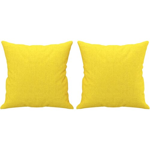 2-dijelni set sofa s jastucima svjetložuti od tkanine Slike