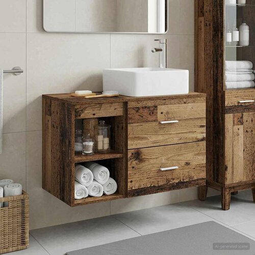  Set namje&scaron;taja za kupaonicu 2 kom. Staro drvo Konstruirano drvo Smeđa 49,5 x 41 x 80 cm Cijene