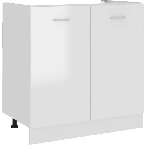 vidaXL Spodnja omarica za umivalnik visok sijaj bela 80x46x81,5 cm, (20621101)
