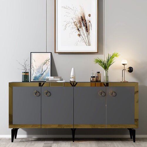 Hanah home ponny - anthracite, gold anthracitegold console Cene