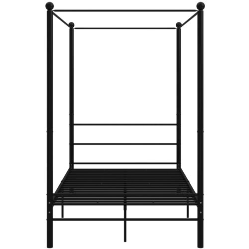  Okvir za krevet s nadstre&amp;scaron;nicom crni metalni 140 x 200 cm Slike