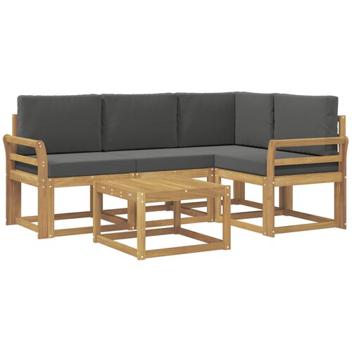 vidaXL Zunanja garnitura za sedenje z blazino 5 pcs Bela in antracit, (5000281783) Cene