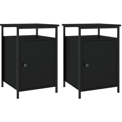 Maison Chic Dvo delni komplet Nočne omarice - Nočne mize črna 40x42x60 cm inženirski les, (21686900) Slike
