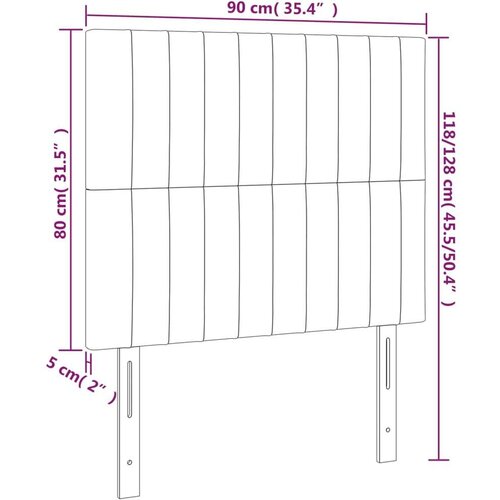  Uzglavlje crno 90x5x118/128 cm bar&amp;scaron;unasto Slike