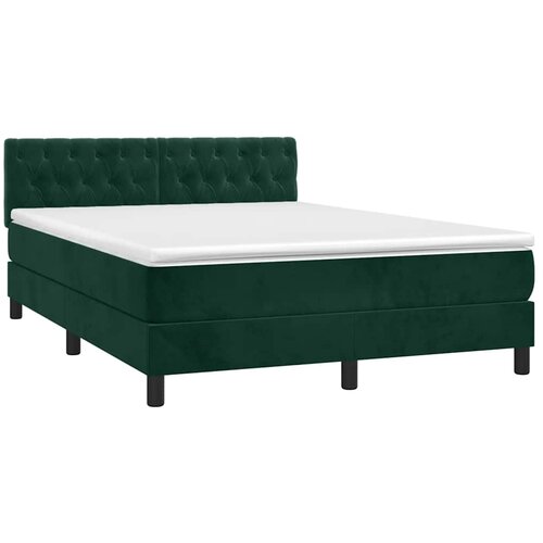  Krevet box spring s madracem LED tamnozeleni 140x200 cm bar&amp;scaron;un Slike